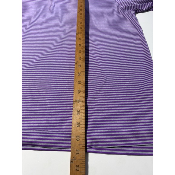 Footjoy Men's Duran Country Club Golf Polo Size Large Purple Grey Stripes - Picture 6 of 8